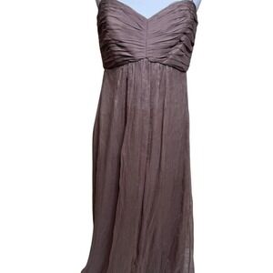 Amsale 100% Silk Ruched Maxi Dress